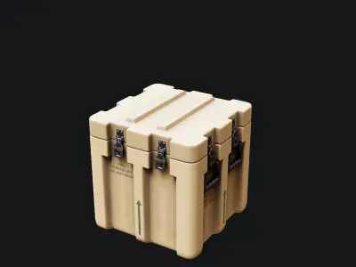 Low Poly PBR Military Crate 2 Low-poly 3D model