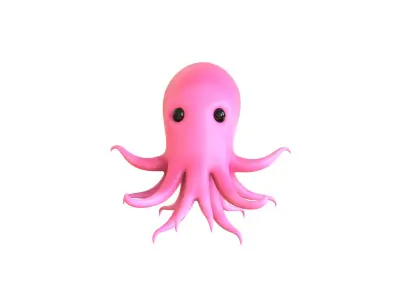 Cartoon Octopus v001 3D model