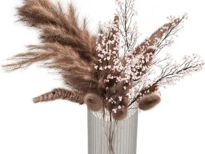 Decorative pampas bouquet 3D model
