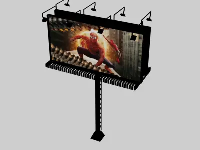 Billboard 3d model with advertisement Low-poly 3D model