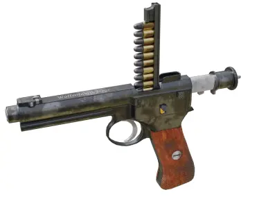 Roth Steyr model 1907  M7 Low-poly 3D model