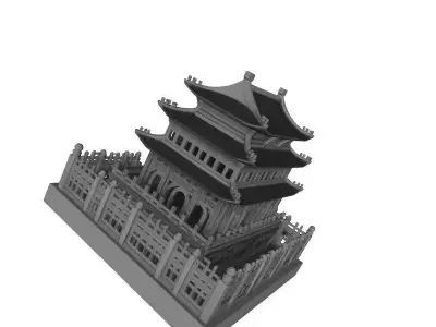 Traditional Chinese Style Building 3D Print Model  3D print model