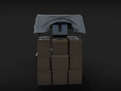 Military Sructure post Low-poly 3D model
