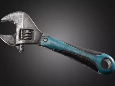 Photorealistic Low Poly Wrench Tool 3D Model Low-poly 3D model