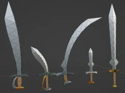 50 Lowpoly 3D Swords CC0 Free low-poly 3D model