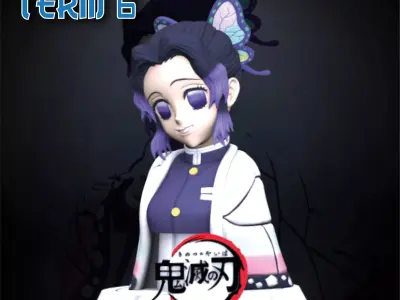 Shinobu Kocho Sculpture and Bust - Pre-Supported and Cut Version 3D print model