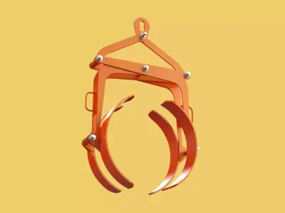 HORIZONTAL DRUM LIFTER TONGS SCISSOR GRIPPER LIFTING CLAMP GRAB 3D model