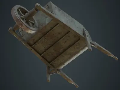 Wheelbarrow 4B Low-poly 3D model
