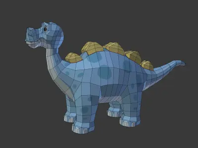 Cartoon Dinosaur Low-poly 3D model