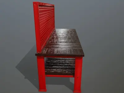 workbench bench Low-poly 3D model shop