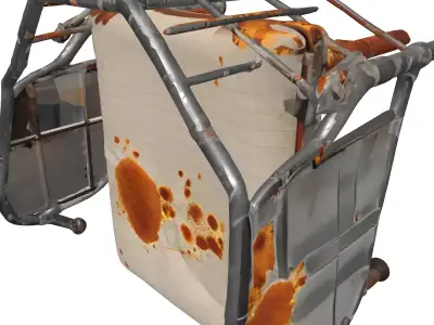 Rusty Industrial Stained Bed Mattress Low-poly 3D model