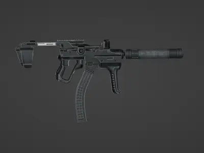 Assault Riftle Low-poly 3D model