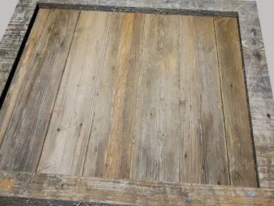 wooden box Low-poly 3D model 2