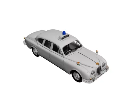 1960s Jaguar Police Sedan Classic Vintage Patrol Car 3D model