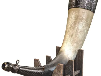Viking Drinking Horn Low-poly 3D model