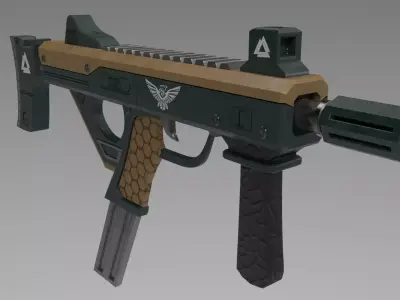 SMG Gun Free low-poly 3D model