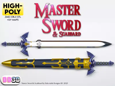 Master Sword - Super High-Poly - Life-Size 3D model