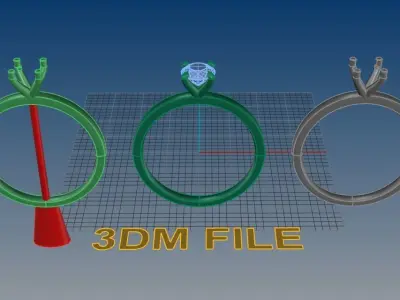 Solitaire Engagement Ring 5mm center size 7 3D print model