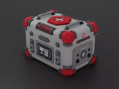 Futuristic Medical Kit Box Free low-poly 3D model