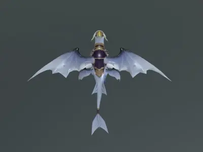 Baby Dragon Train Low-poly 3D model