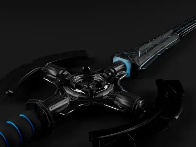 High-Detail 3D Sword Model Low-poly 3D model
