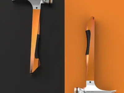 Modern Geometric Titanium Hammer Low-poly 3D model