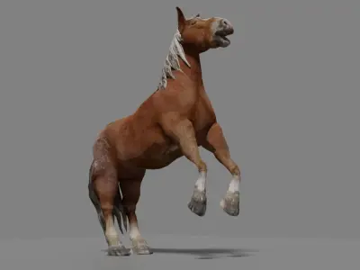 Wild Horse Rigged Low-poly 3D model