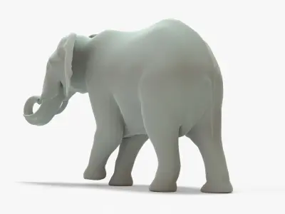 Elephant Rigged Basemesh Low-poly 3D model