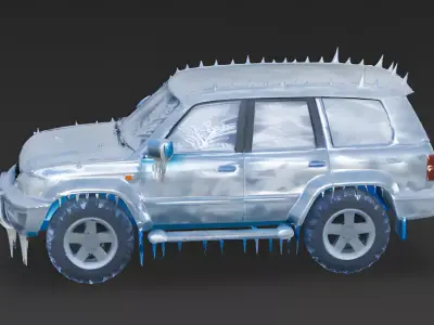Frozen Ice-Encased Off-Road SUV 3D Model Low-poly 3D model