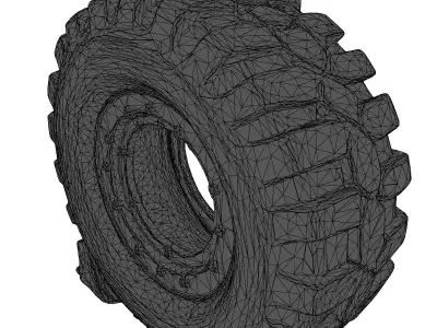 Heavy Duty OffRoad Industrial Tire 3D model