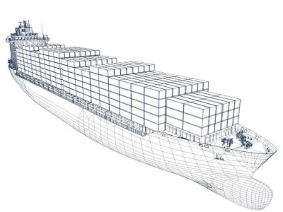 Container vessel 3D model