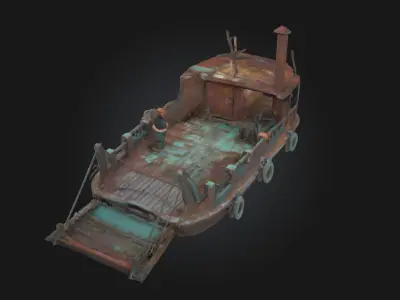 Rustic Riverboat  Drift Through Timeless Waters 3D model