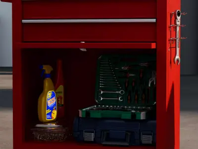 Professional Red Rolling Tool Chest 3D model