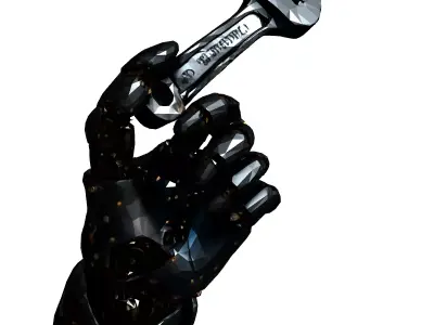 Robot Hand Holding Wrench 3D Model Low-poly 3D model