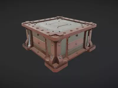 industrial metal container box 3D model
