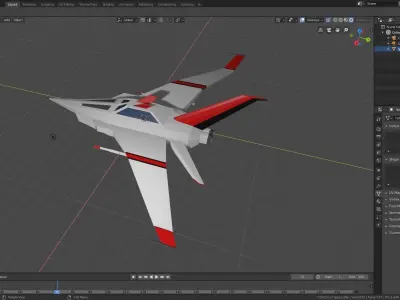 Fighter Space Ship Low-poly 3D model