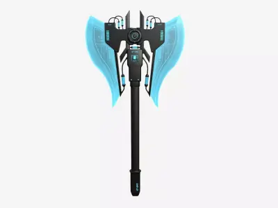 SciFi War Axe B01 Black Blue - Sci Fi Weapon Design Low-poly 3D model