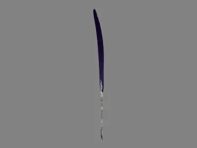 A pen made of feather   Low-poly 3D model