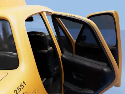 Cartoon Taxi car Free 3D model