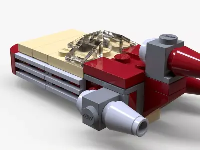Lego Landspeeder Low-poly 3D model