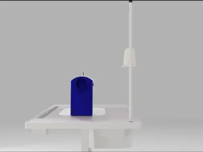 industrial low poly sewing machine Low-poly 3D model