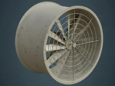 Industrial Fan 2B Low-poly 3D model