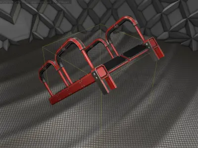 Sci-Fi Stairs - 26- Red Version Low-poly 3D model
