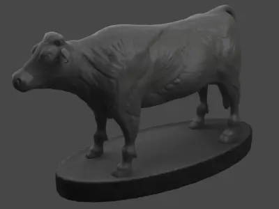 Cow with half body muscle Free 3D print model