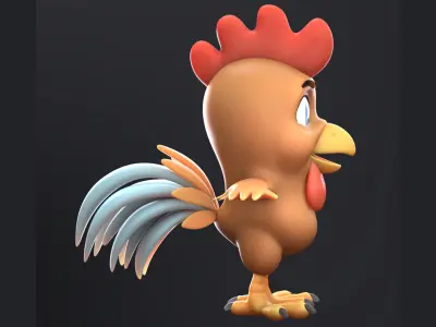 Cartoon Rooster 3D model purchase