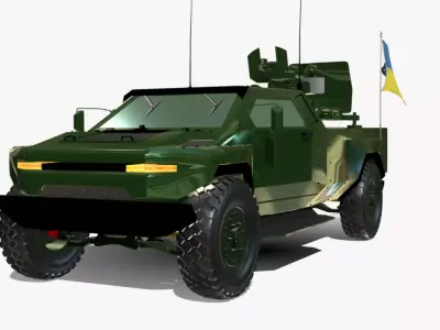 conceito veiculo blindado 4x4  Low-poly 3D model