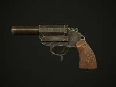 Flare gun Sturmpistole Game Ready Low-poly 3D model