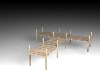 Medieval village Low-poly 3D model purchase