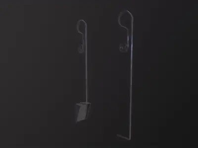 fireplace tools  3D Model Low-poly 3D model