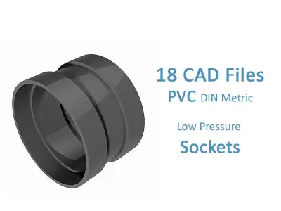 PVC Low Pressure Sockets for DIN Industrial Pipes Free 3D model